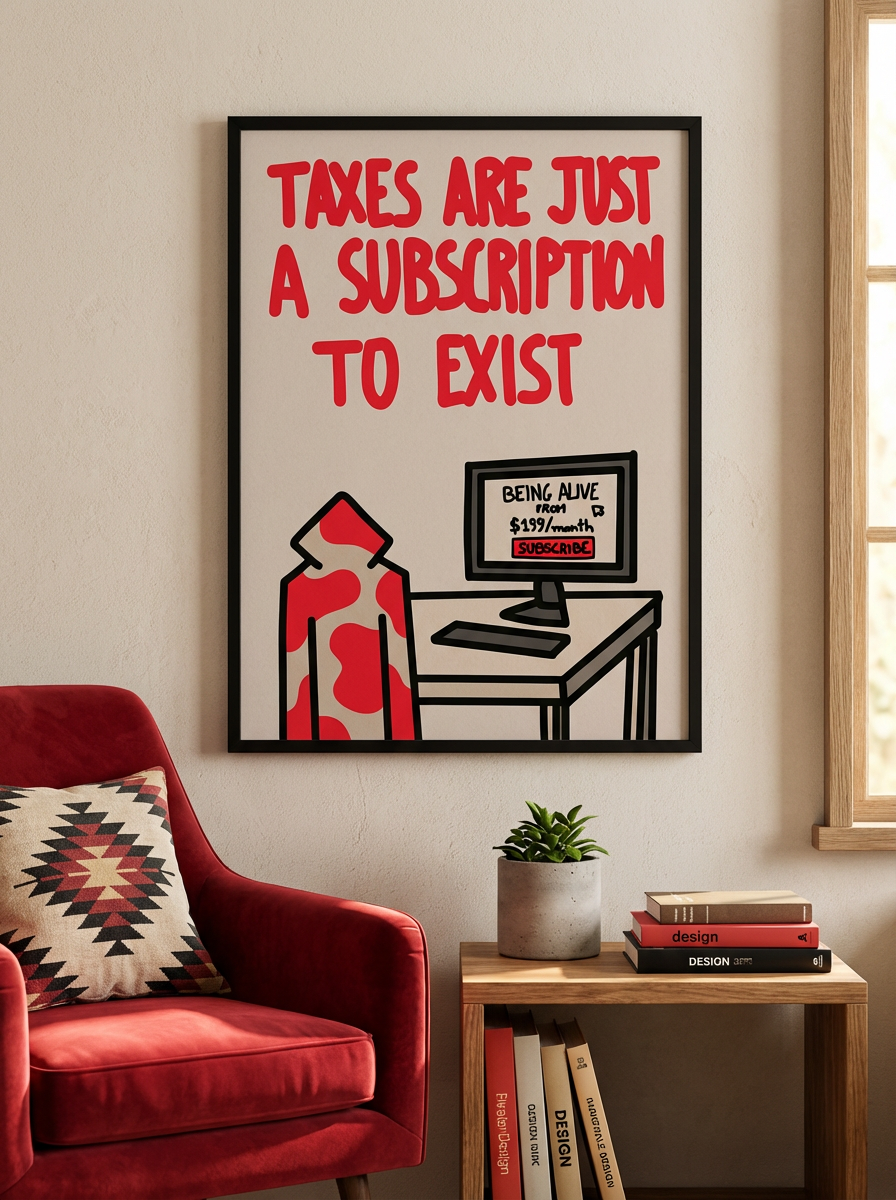 TAXES ARE JUST A SUBSCRIPTION TO EXIST - Matte Poster