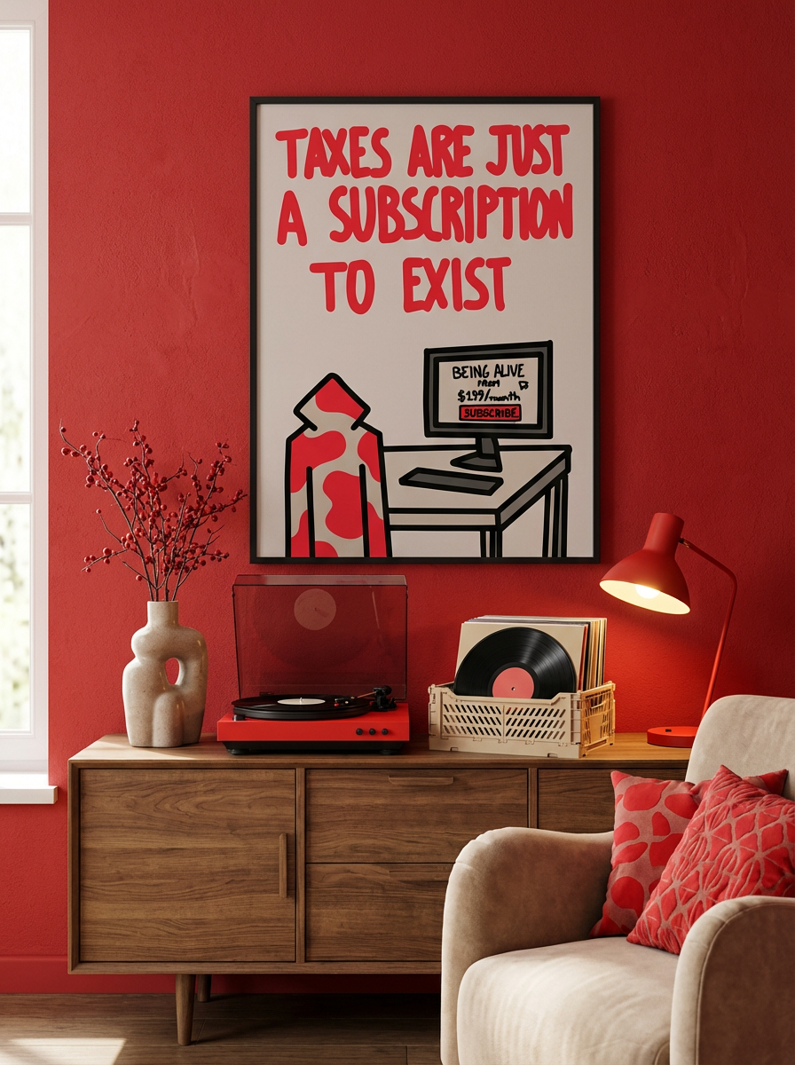 TAXES ARE JUST A SUBSCRIPTION TO EXIST - Matte Poster