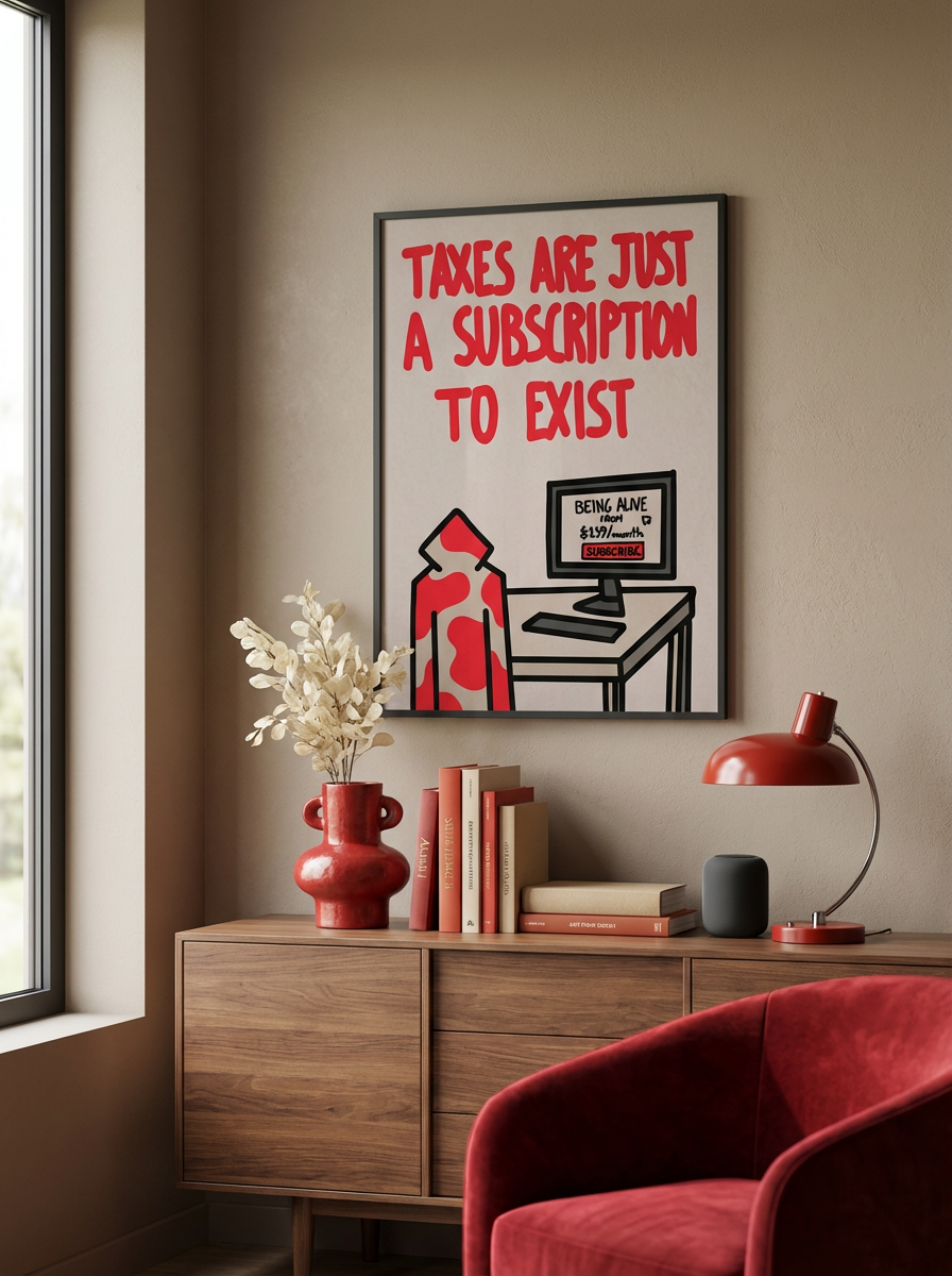 TAXES ARE JUST A SUBSCRIPTION TO EXIST - Matte Poster